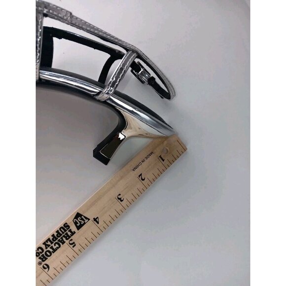 Asos Design Women's Wide Fit Stroll Slingback Kitten Heel Shoes in Silver size 5 - Picture 10 of 12